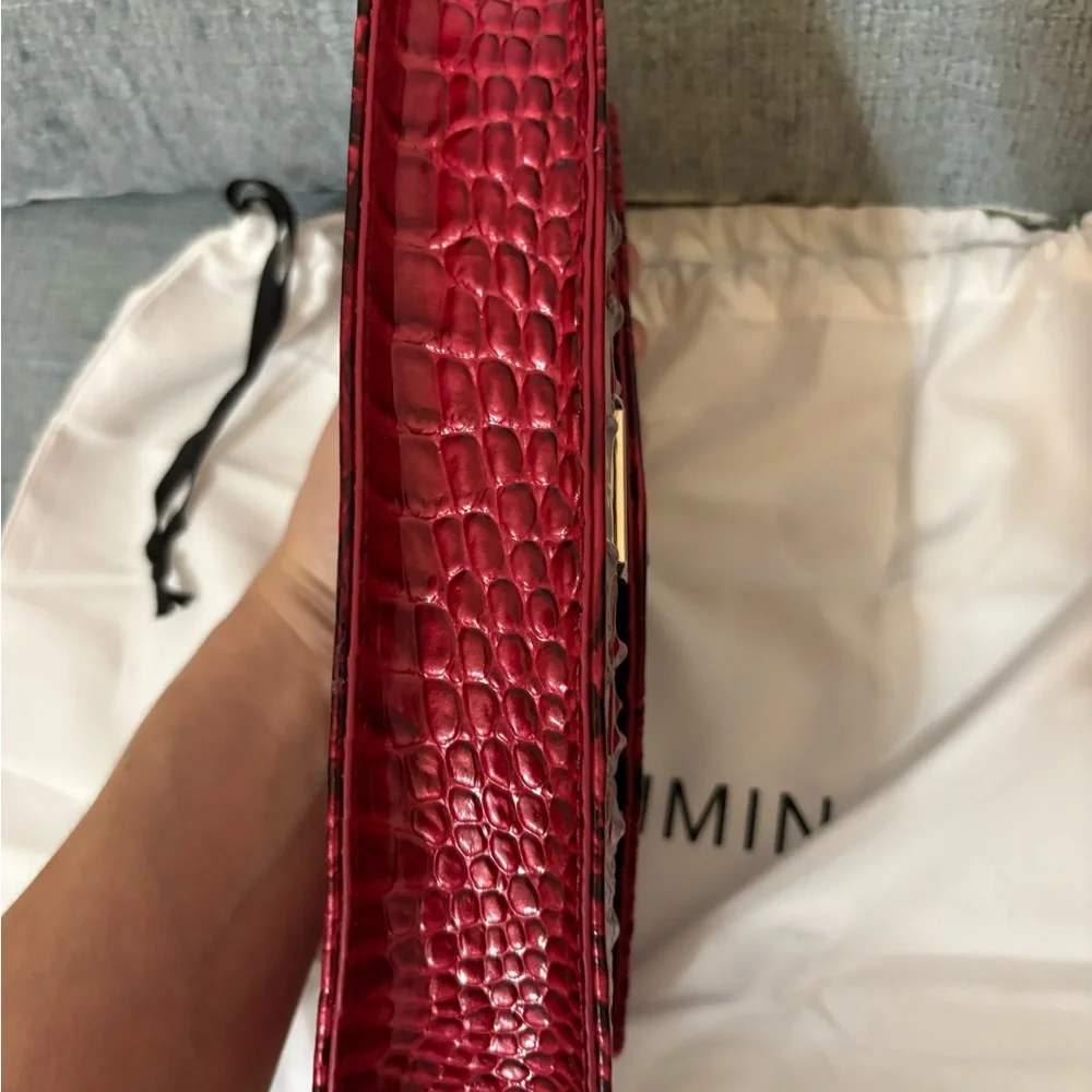 Brahmin Wendy in Merlot Ombre Melbourne Croc-Embossed Crossbody Bag NWT & dusty - Picture 5 of 8